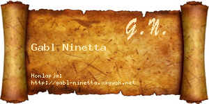 Gabl Ninetta névjegykártya
